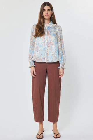 Madison Floral Button Down Blouse