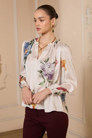 Madison Ruffle Neck Long Sleeve Blouse