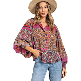 Madison Boho Puff Sleeve Top