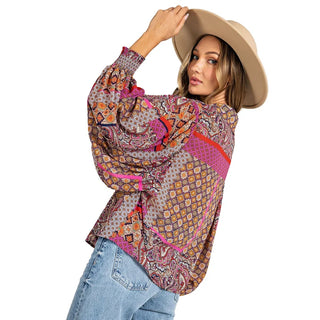 Madison Boho Puff Sleeve Top