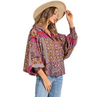 Madison Boho Puff Sleeve Top
