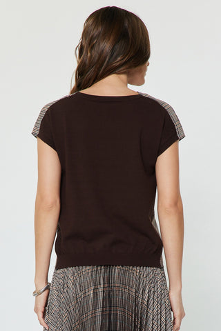 Madison Cowl Neck Short Sleeve Blouse