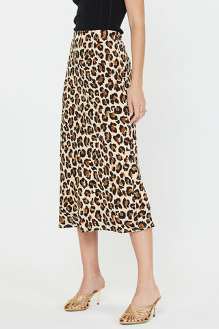 Madison Leopard Print Midi Skirt