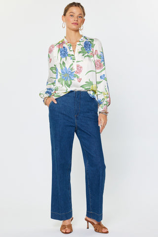 Madison Floral Split Neck Blouse