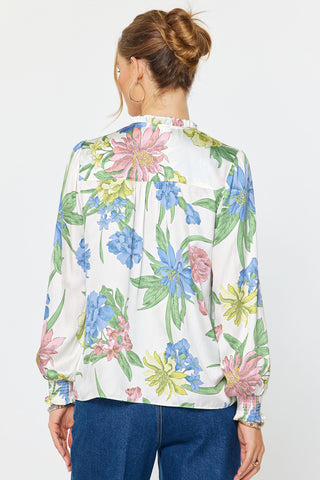 Madison Floral Split Neck Blouse