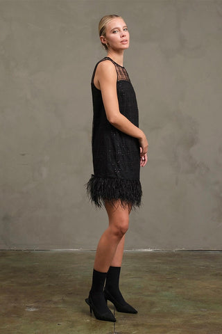 Madison Feather Trim Dress
