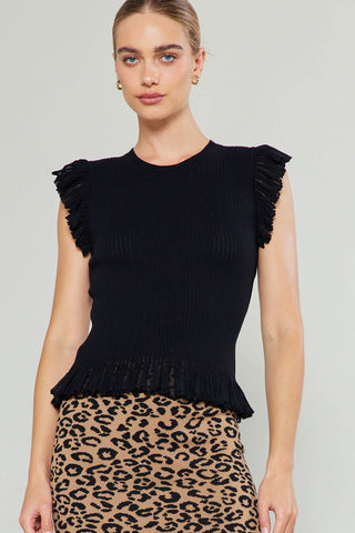 Madison Flutter Sleeve Sweater Top - Premium clothing at Lonnys NY - Just $70! Shop Womens clothing now 