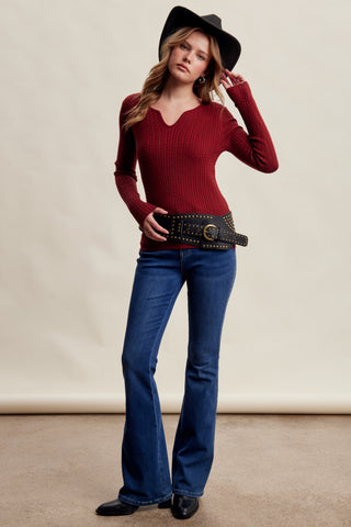Madison V Neck Knit Sweater