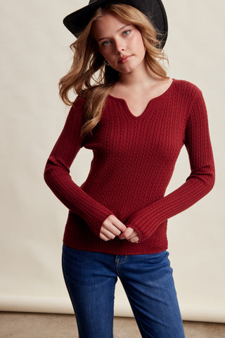 Madison V Neck Knit Sweater
