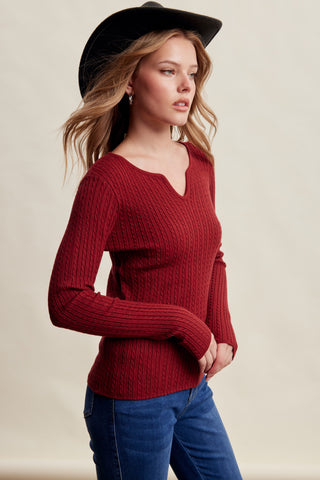 Madison V Neck Knit Sweater