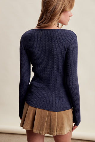 Madison V Neck Knit Sweater