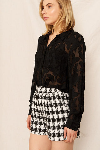 Madison Long Sleeve Burnout Button Down