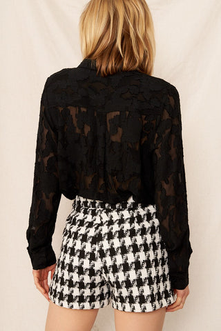 Madison Long Sleeve Burnout Button Down