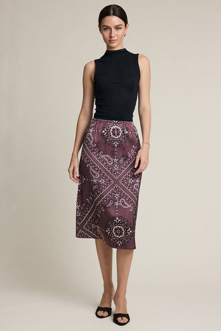 Madison Paisley Midi Skirt