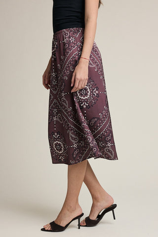 Madison Paisley Midi Skirt