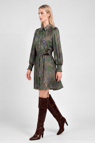 Madison Paisley Printed Shirt Dress