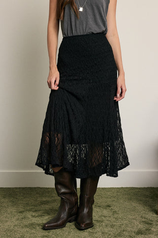 Madison Romantic Lace Mermaid Midi Skirt