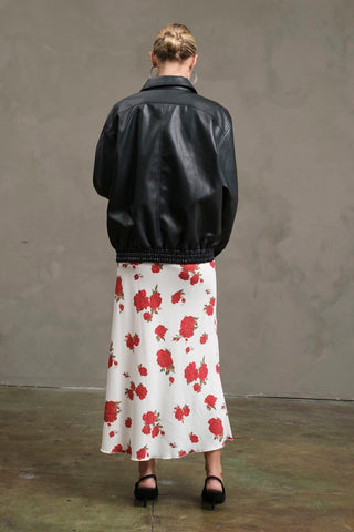 Madison Rose Print Midi Skirt
