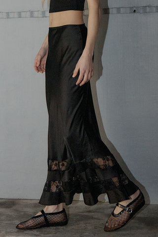 Madison Stain Lace Panelled Maxi Skirt