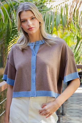Madison Short Sleeve Boxy Cardigan