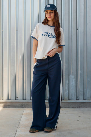 Madison Side Stripe Wide Leg Pants
