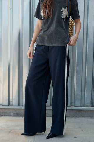 Madison Side Stripe Wide Leg Pants