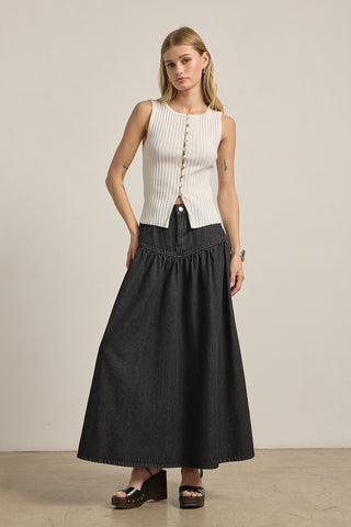 Sleeveless Button Front Top