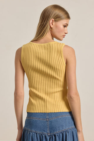 Sleeveless Button Front Top