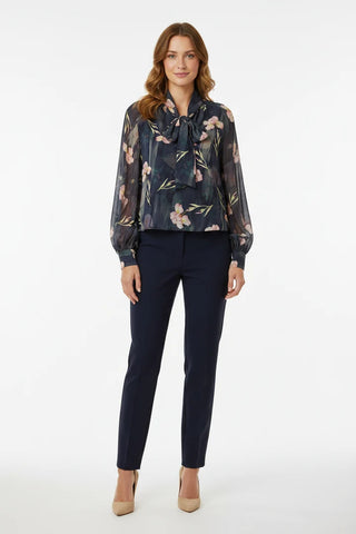 Madison Floral Print Tie Front Blouse