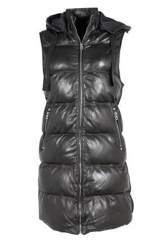 Mauritius Long Leather Puffer Vest - Premium clothing at Lonnys NY - Just $348! Shop Womens clothing now 