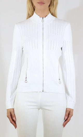 Metrick Mock Neck Zip Up Cardigan
