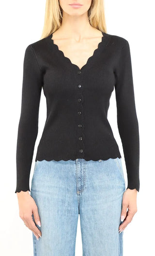 Metric Scalloped Edge Cardigan