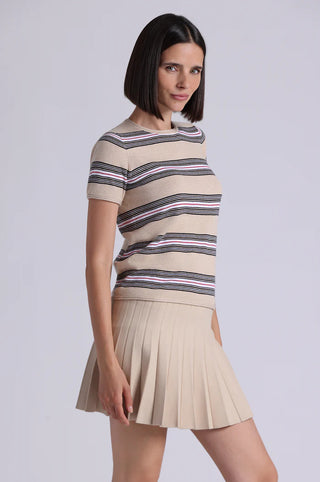 Minnie Rose CC Striped Short Sleeve Crew