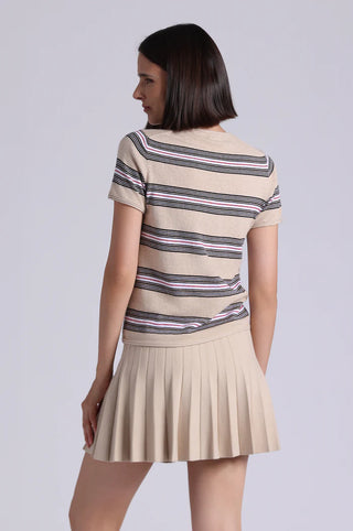 Minnie Rose CC Striped Short Sleeve Crew