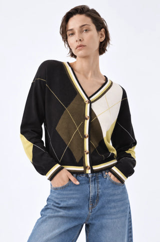 Minnie Rose Argyle Cardigan