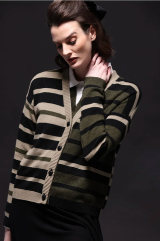 Minnie Rose Cashmere Striped Cardigan - Premium clothing at Lonnys NY - Just $380! Shop Womens clothing now 