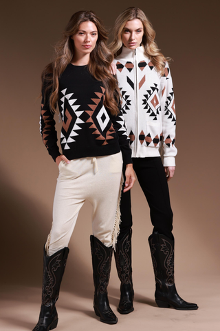 Minnie Rose Aztec Crew Neck Sweater - Premium clothing at Lonnys NY - Just $221! Shop Womens clothing now 