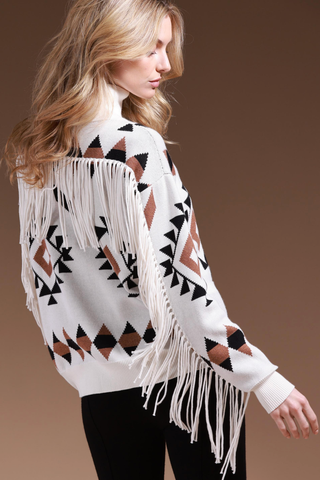 Minnie Rose Aztec Fringe Jacket - Premium clothing at Lonnys NY - Just $292! Shop Womens clothing now 