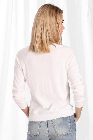 Minnie Rose Frayed Edge V-Neck - Premium clothing at Lonnys NY - Just $161! Shop Womens clothing now 