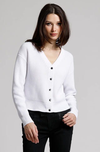 Minnie Rose Cotton Shaker Cropped Cardigan