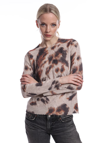 Minine Rose Ecru Print Cable Crew - Premium clothing at Lonnys NY - Just $357! Shop Womens clothing now 