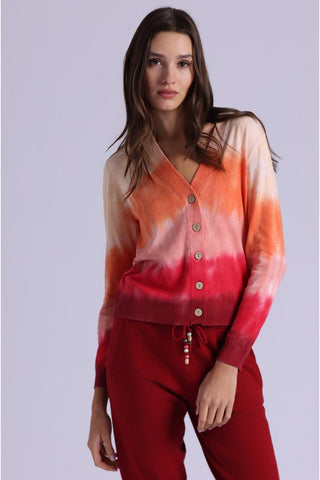 Minnie Rose Ombre V Neck Cardigan