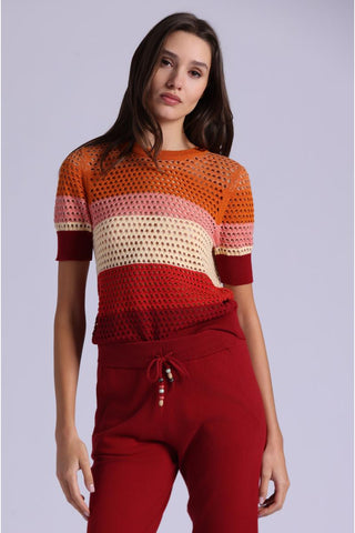Minnie Rose Plaited Mesh Top