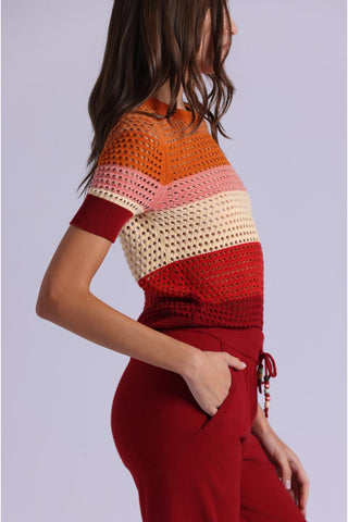 Minnie Rose Plaited Mesh Top