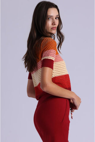 Minnie Rose Plaited Mesh Top