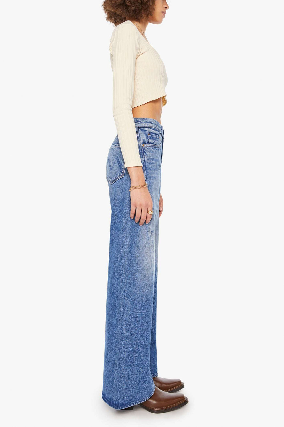 Mother Denim The Lemon Twist Sneak Barrel Leg Jeans- Munchies