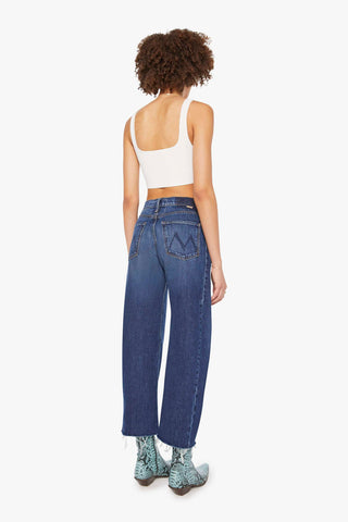 Mother Mid Rise Full Pipe Flood Fray Barrel Jeans