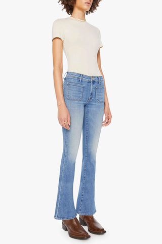 Mother Patch Pocket Weekender Jeans - Poppin Wheelies