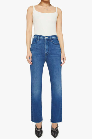 Mother Lil Hustler Flood Frayed Jeans - Premium clothing at Lonnys NY - Just $238! Shop Womens clothing now 