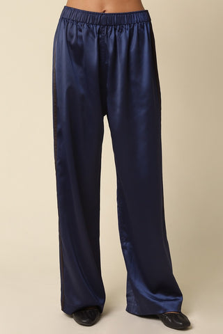 Olivaceous Lee Side Stripe Satin Pants